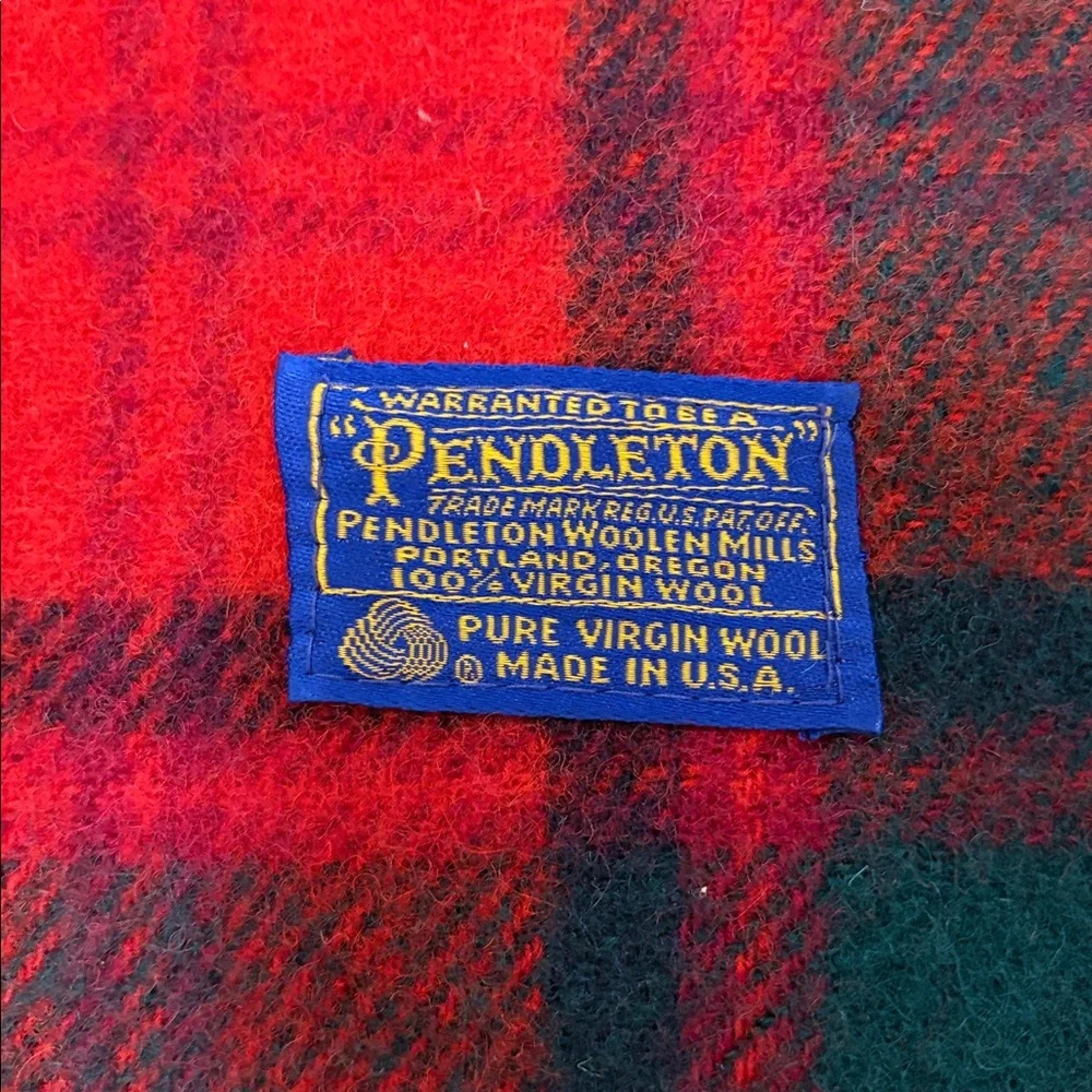 Pendleton Red and green  plaid Tartan Throw - Picture 3 of 6